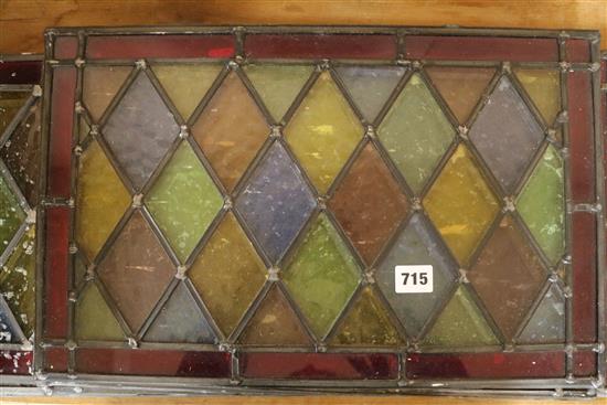 A quantity of stained glass windows W.31cm